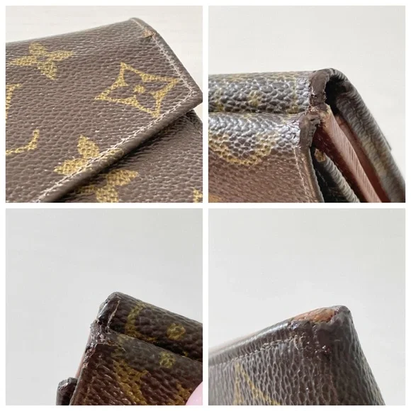 Louis Vuitton brown monogram canvas vintage compact wallet
